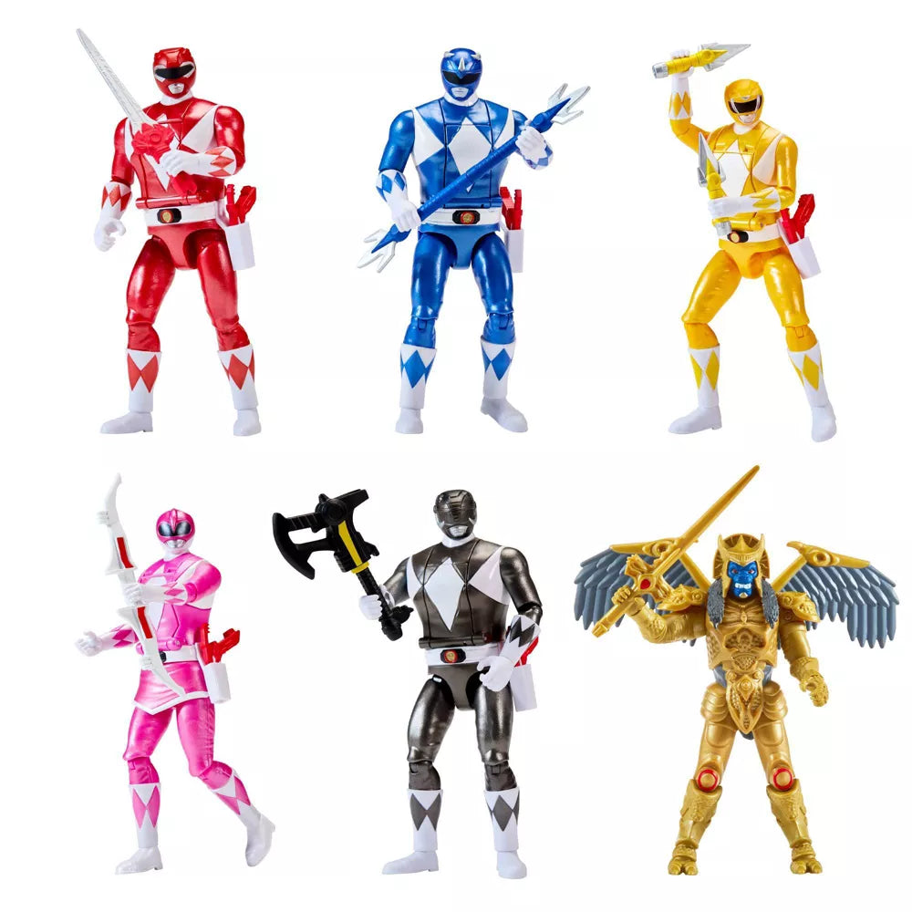 Mighty Morphin Power Rangers Re-Ignition Auto-Morphin 6pk + Exclusive Goldar