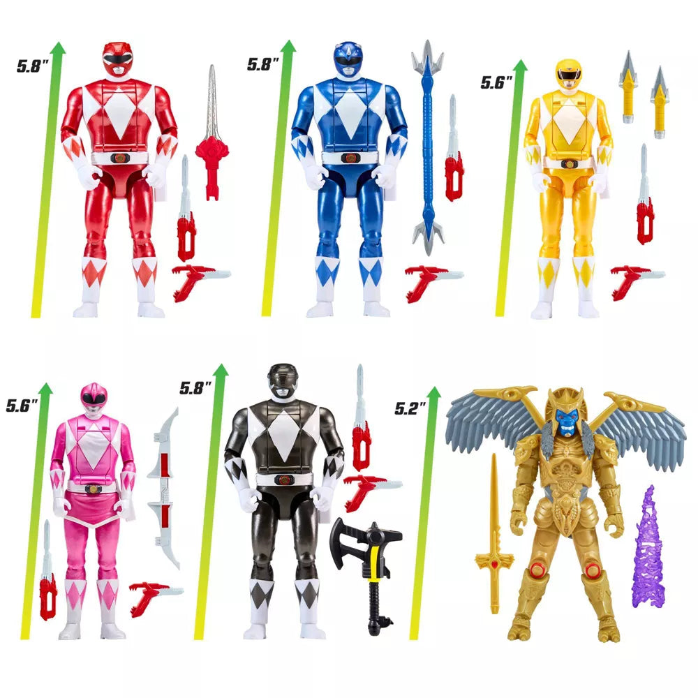 Mighty Morphin Power Rangers Re-Ignition Auto-Morphin 6pk + Exclusive Goldar