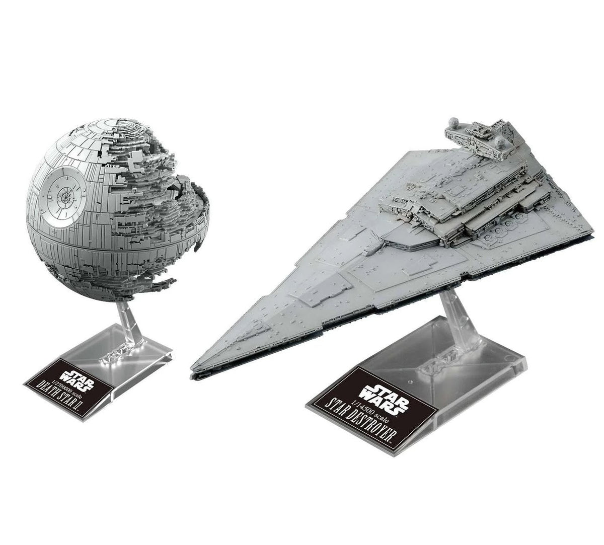 Death Star II 1/2,700,000 & Star Destroyer 1/14,500 "Star Wars", Bandai Star Wars Plastic Model