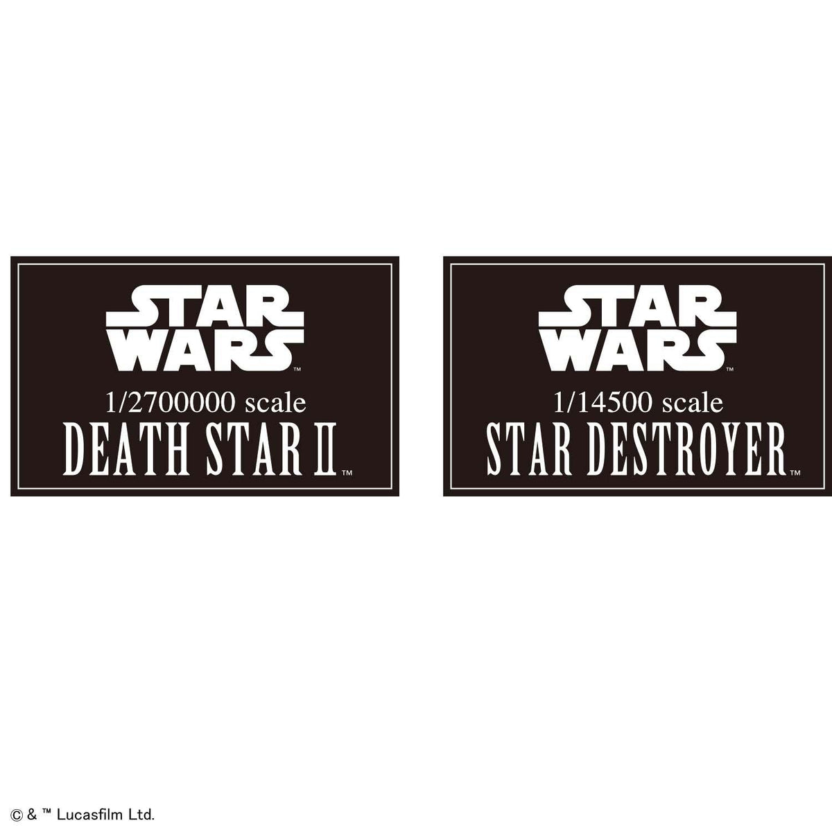 Death Star II 1/2,700,000 & Star Destroyer 1/14,500 "Star Wars", Bandai Star Wars Plastic Model